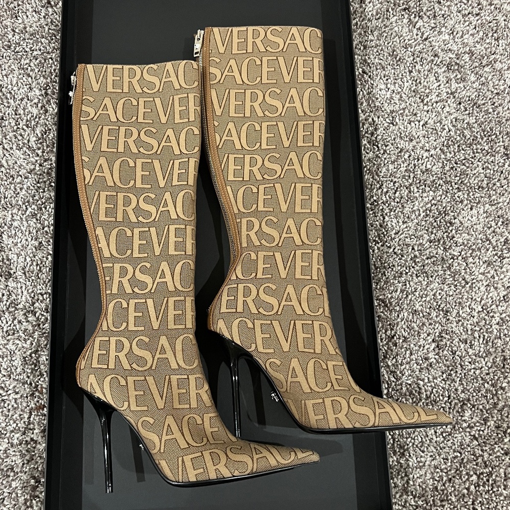 Versace All Over Knee-high Boots